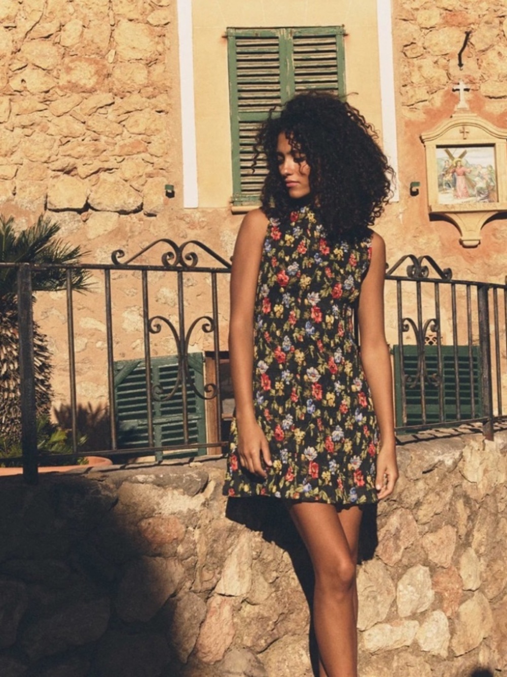 Doen Gianna Dress in "Noir Wild Rose," Size M - Picture 2 of 5